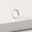 ASYMMETRIC GOLD RING WITH BRILLIANT - SOLITAIRE ENGAGEMENT RINGS - 