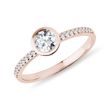 BEZEL DIAMOND ENGAGEMENT RING IN ROSE GOLD - DIAMOND ENGAGEMENT RINGS - ENGAGEMENT RINGS