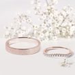 Rose gold wedding ring set with diamonds