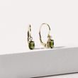 KLASSISCHE OHRRINGE MIT OVALEM MOLDAVIT AUS 14 KT GELBGOLD - OHRRINGE MIT MOLDAVIT - OHRRINGE