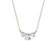 COLLIER D'OR ROSE AVEC TROIS DIAMANTS - COLLIERS AVEC DIAMANTS - COLLIERS