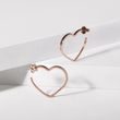 Heart-shaped earrings in rose gold