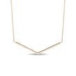 YELLOW GOLD NECKLACE WITH A MINIMAL V PENDANT - YELLOW GOLD NECKLACES - NECKLACES