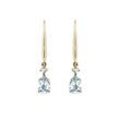 AQUAMARINE DROP EARRINGS IN YELLOW GOLD - AQUAMARINE EARRINGS - EARRINGS