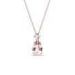 PENDENTIF EN OR ROSE AVEC MORGANITE ET DIAMANT - COLLIERS AVEC MORGANITE - COLLIERS