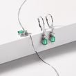 EMERALD AND DIAMOND EARRINGS IN WHITE GOLD - EMERALD EARRINGS - EARRINGS