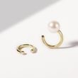 SINGLE PEARL CUFF EARRING IN YELLOW GOLD - PEARL EARRINGS - PEARL JEWELRY