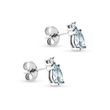 AQUAMARINE AND DIAMOND EARRINGS IN WHITE GOLD - AQUAMARINE EARRINGS - EARRINGS