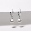AKOYA PEARL AND DIAMOND EARRINGS IN WHITE GOLD - PEARL EARRINGS - PEARL JEWELRY