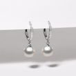 BOUCLES D'OREILLES EN OR BLANC AVEC PERLES ET DIAMANTS - BOUCLES D'OREILLES EN PERLES - PERLES