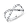 BAGUE DOUBLE ANNEAU EN OR BLANC SERTIE DE DIAMANTS - BAGUES EN DIAMANT - BAGUES
