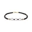 BLACK SPINEL AND PEARL GOLD BRACELET - MINERAL BRACELETS - BRACELETS