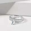 ENGAGEMENT EMERALD CUT RING IN WHITE GOLD - ENGAGEMENT DIAMOND RINGS - ENGAGEMENT RINGS