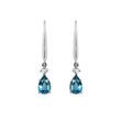 BOUCLES D'OREILLES PENDANTES EN OR BLANC AVEC TOPAZES ET DIAMANTS - BOUCLES D'OREILLES EN TOPAZE - BOUCLES D'OREILLES