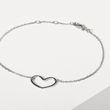 BRACELET WITH HEART IN WHITE GOLD - WHITE GOLD BRACELETS - BRACELETS
