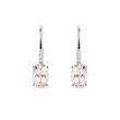 BOUCLES D'OREILLES EN OR BLANC AVEC DIAMANTS ET MORGANITE - BOUCLES D'OREILLES EN MORGANITE - BOUCLES D'OREILLES