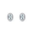 AQUAMARINE AND DIAMOND HALO EARRINGS IN WHITE GOLD - AQUAMARINE EARRINGS - EARRINGS