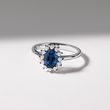 SAPPHIRE RING WITH BRILLIANTS IN WHITE GOLD - SAPPHIRE ENGAGEMENT RINGS - ENGAGEMENT RINGS
