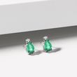 GOLD EARRINGS WITH DIAMONDS AND EMERALDS - EMERALD EARRINGS - EARRINGS