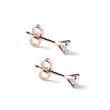PUCES D'OREILLES ENDIAMANTÉES EN OR ROSE 14 CT - PUCES D'OREILLES EN DIAMANT - BOUCLES D'OREILLES