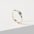 BLAUER DIAMANTRING IM BRILLANTSCHLIFF IN GELBGOLD - VERLOBUNGSRINGE MIT FARBIGEN DIAMANTEN - VERLOBUNGSRINGE