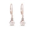 BOUCLES D'OREILLES EN OR ROSE AVEC MORGANITE ET DIAMANT - BOUCLES D'OREILLES EN MORGANITE - BOUCLES D'OREILLES