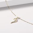 ELEGANT GOLD NECKLACE WITH A DIAMOND - DIAMOND NECKLACES - NECKLACES