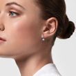 Round topaz earrings in 14k white gold