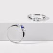 SAPPHIRE AND DIAMOND RING IN WHITE GOLD - SAPPHIRE RINGS - RINGS