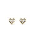 Boucles d'oreilles en forme de cœur en or jaune avec diamants