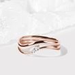 WAVE MOTIF ENGAGEMENT SET IN ROSE GOLD - ENGAGEMENT AND WEDDING MATCHING SETS - ENGAGEMENT RINGS