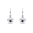 BOUCLES D'OREILLES POUR ENFANTS - FLEURS EN OR BLANC ET SAPHIRS - BOUCLES D'OREILLES POUR ENFANTS - BOUCLES D'OREILLES