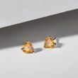 HEART-SHAPED CITRINE EARRINGS IN YELLOW GOLD - CITRINE EARRINGS - EARRINGS