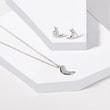 MOON-SHAPED EARRINGS IN WHITE GOLD - WHITE GOLD EARRINGS - EARRINGS