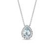 AQUAMARINE AND DIAMOND NECKLACE IN WHITE GOLD - AQUAMARINE NECKLACES - NECKLACES