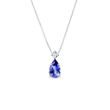 PENDENTIF EN OR BLANC AVEC DIAMANT ET TANZANITE - COLLIERS AVEC TANZANITE - COLLIERS