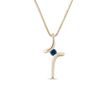 COLLIER EN OR AVEC CROIX MINIMALISTE ET SAPHIR BLEU - COLLIERS AVEC SAPHIR - COLLIERS