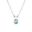 ROUND TOPAZ NECKLACE IN WHITE GOLD - TOPAZ NECKLACES - NECKLACES