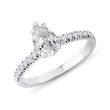 TEARDROP LAB GROWN DIAMOND RING WITH NATURAL DIAMONDS IN WHITE GOLD - ENGAGEMENT DIAMOND RINGS - ENGAGEMENT RINGS