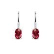 RUBELLITE AND DIAMOND EARRINGS IN WHITE GOLD - TOURMALINE EARRINGS - EARRINGS