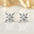 DIAMOND NORTH STAR EARRINGS IN WHITE GOLD - DIAMOND EARRINGS - EARRINGS