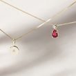 RUBY AND DIAMOND NECKLACE IN YELLOW GOLD - RUBY NECKLACES - 
