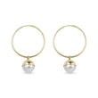 HOOP EARRINGS WITH PEARLS IN YELLOW GOLD - PEARL EARRINGS{% if category.pathNames[0] != product.category.name %} - {% endif %}
