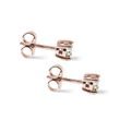BOUCLES D'OREILLES CHAMPAGNE EN OR ROSE 14 CARATS - PUCES D'OREILLES EN DIAMANT - BOUCLES D'OREILLES