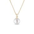 YELLOW GOLD NECKLACE WITH A FRESHWATER PEARL - PEARL PENDANTS - PEARL JEWELLERY