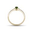 MOLDAVITE AND SIDE DIAMOND RING IN YELLOW GOLD - MOLDAVITE RINGS - RINGS