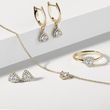 COLLIER D'OR JAUNE AVEC DIAMANT TAILLE TRILLION - COLLIERS AVEC DIAMANTS - COLLIERS