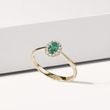 FEINER RING GELBGOLD MIT SMARAGD UND DIAMANTEN - RINGE MIT SMARAGD - RINGE