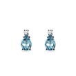 BOUCLES D'OREILLES EN OR AVEC DIAMANTS ET TOPAZE - BOUCLES D'OREILLES EN TOPAZE - BOUCLES D'OREILLES