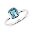 BLUE TOPAZ RING IN WHITE GOLD - TOPAZ RINGS - RINGS